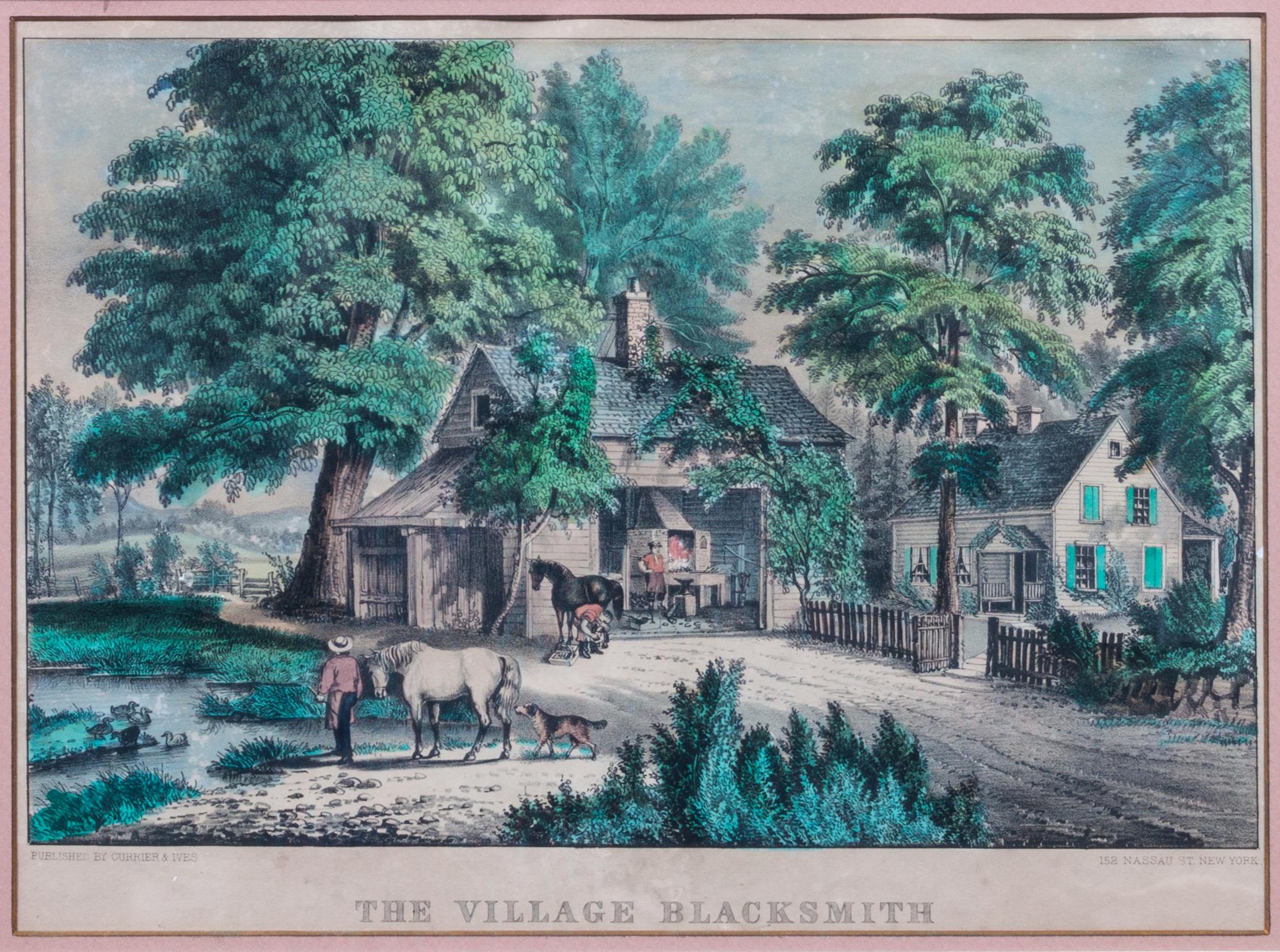 CURRIER & IVES — The Village Blacksmith.