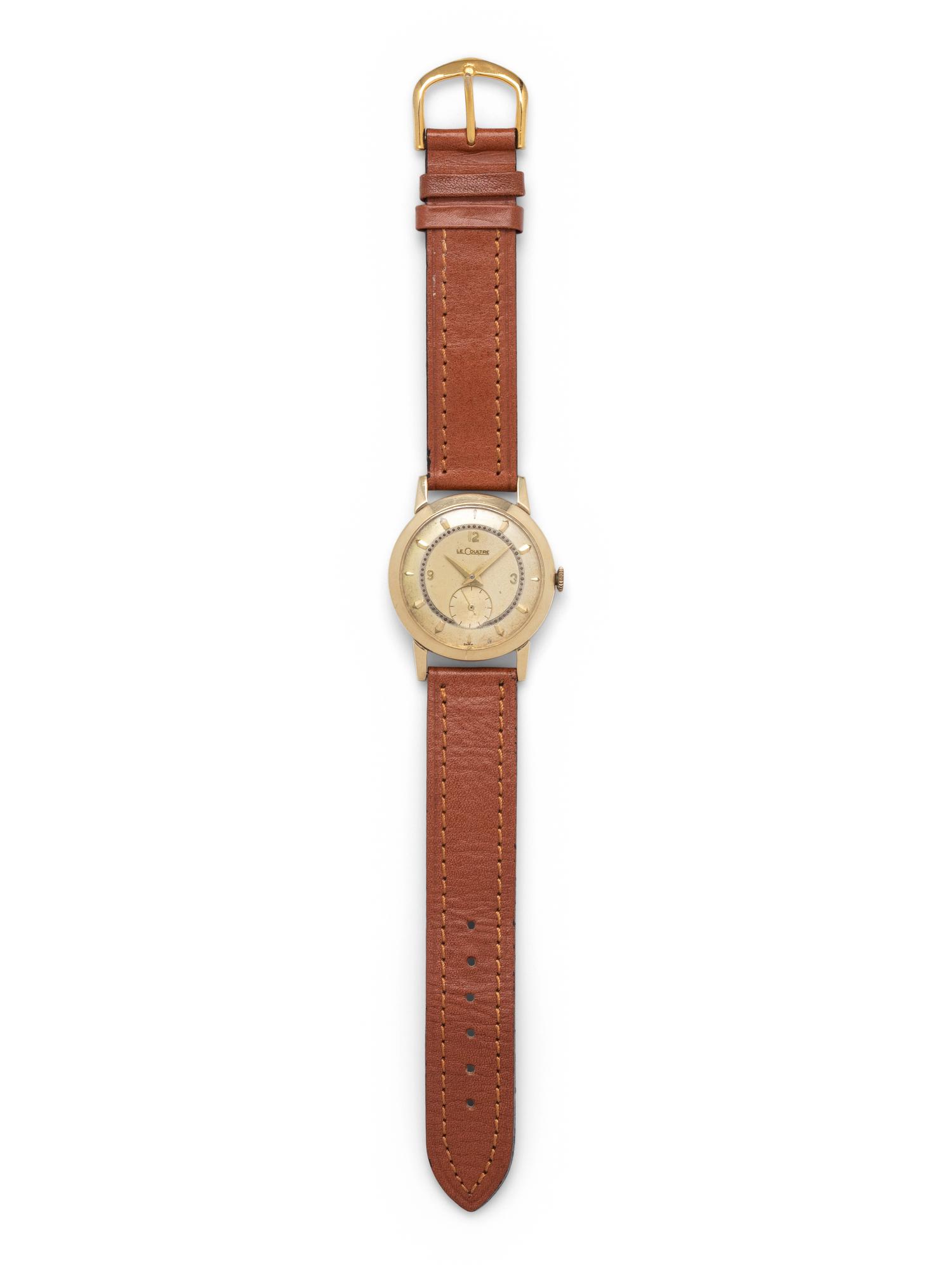 LeCOULTRE, VINTAGE, 14K YELLOW GOLD WRISTWATCH