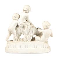 A Continental Marble Figural Group After Clodion
