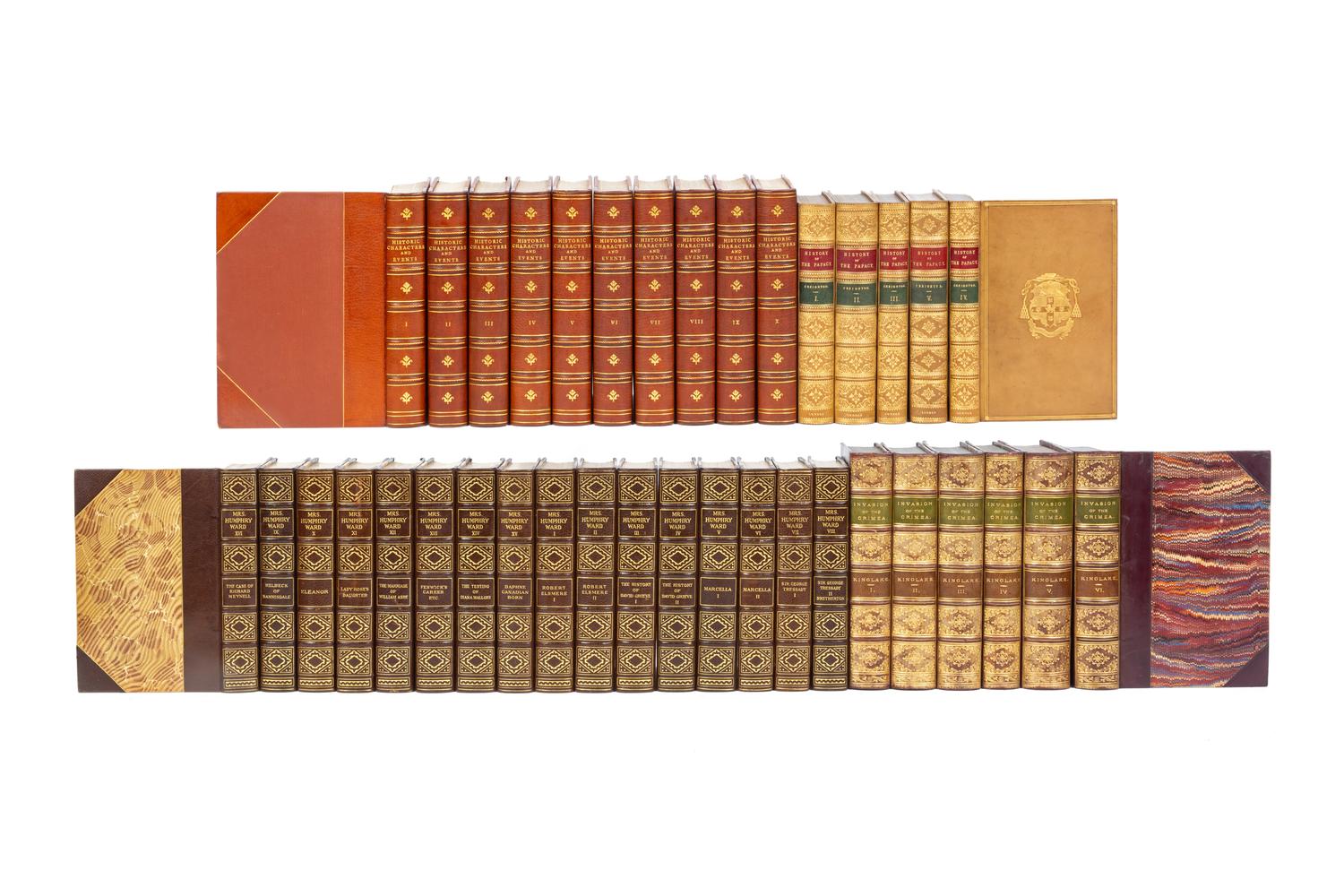 [HISTORY & LITERATURE]. A group of 4 leather-bound works in 37 volumes relating to history and literature, comprising: