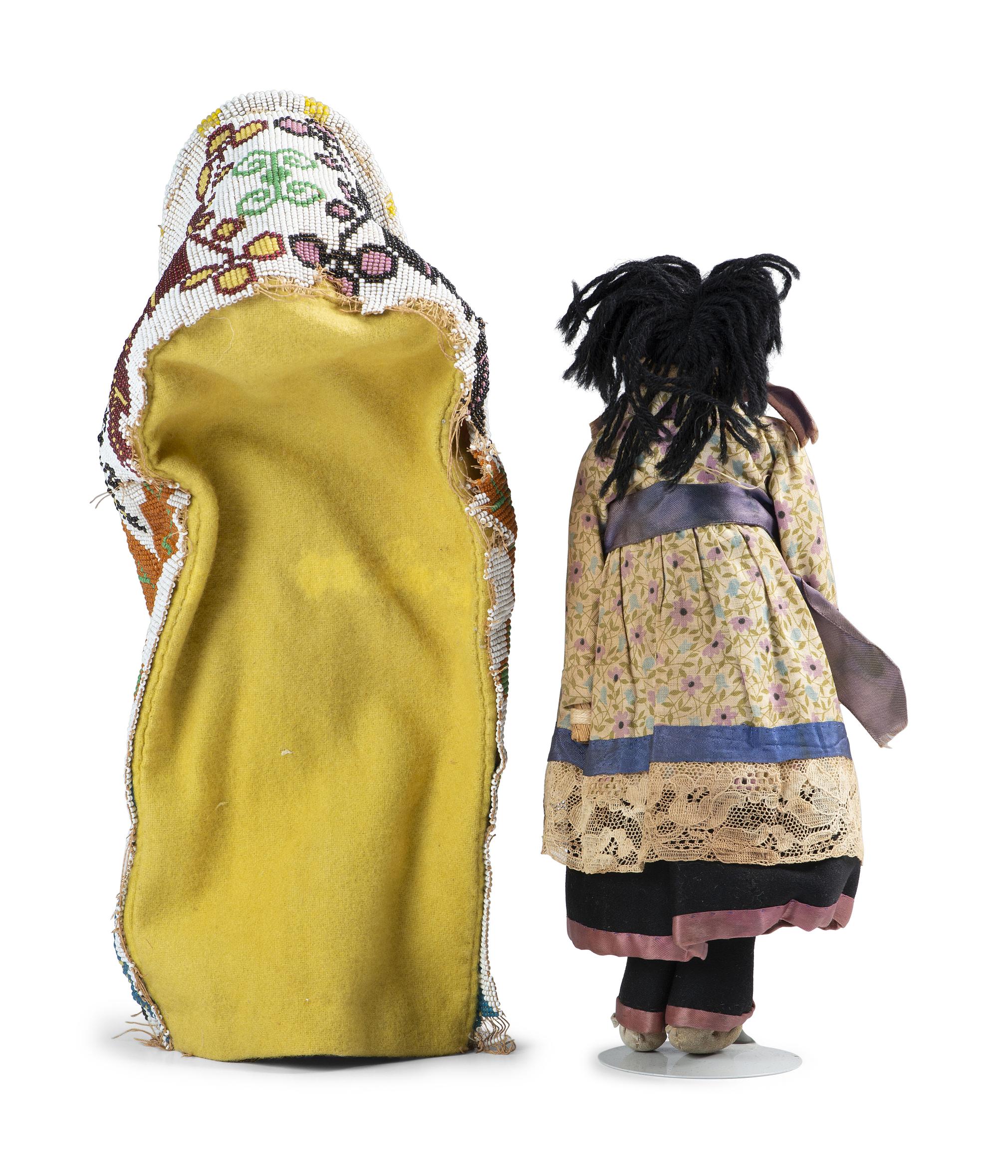 Great Lakes Loom Beaded Doll Cradle, with Skookum Doll, PLUS