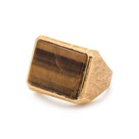 YELLOW GOLD AND TIGER'S EYE RING