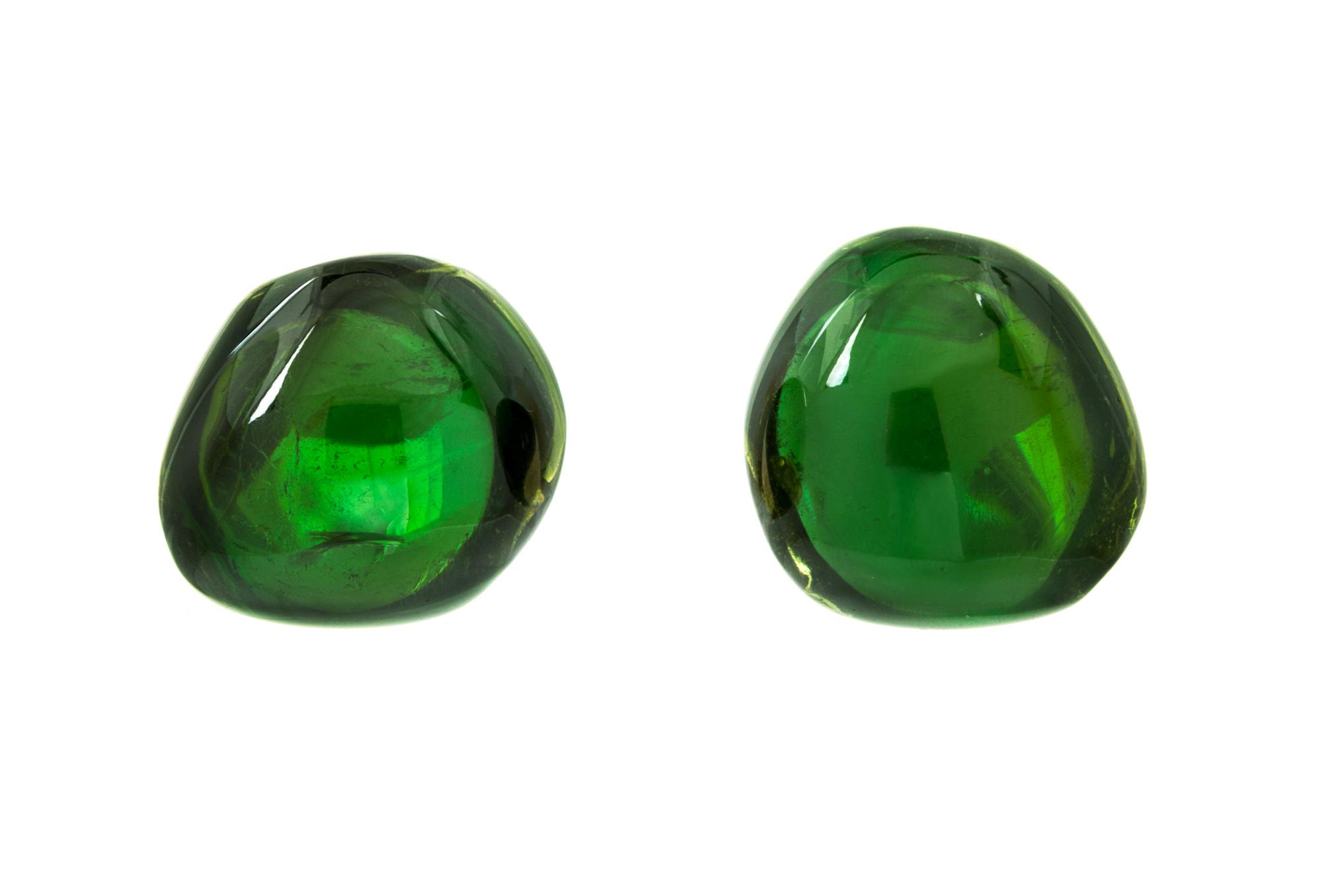 A Pair of 18 Karat Yellow Gold and Tourmaline Earclips, N. Varney, 21.50 dwts.