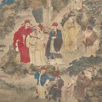 A Chinese 'Immortals' Painting, 19th Century 清 紙本設色神仙像