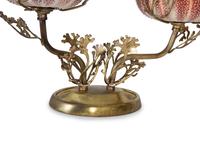 Three French Gilt Metal Sconces with Sea Urchin Globes