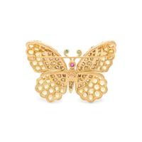 JEAN VITAU, DIAMOND, COLORED DIAMOND AND MULTIGEM BUTTERFLY BROOCH