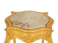 A Louis XV Style Giltwood Side Table with Inset Marble Top