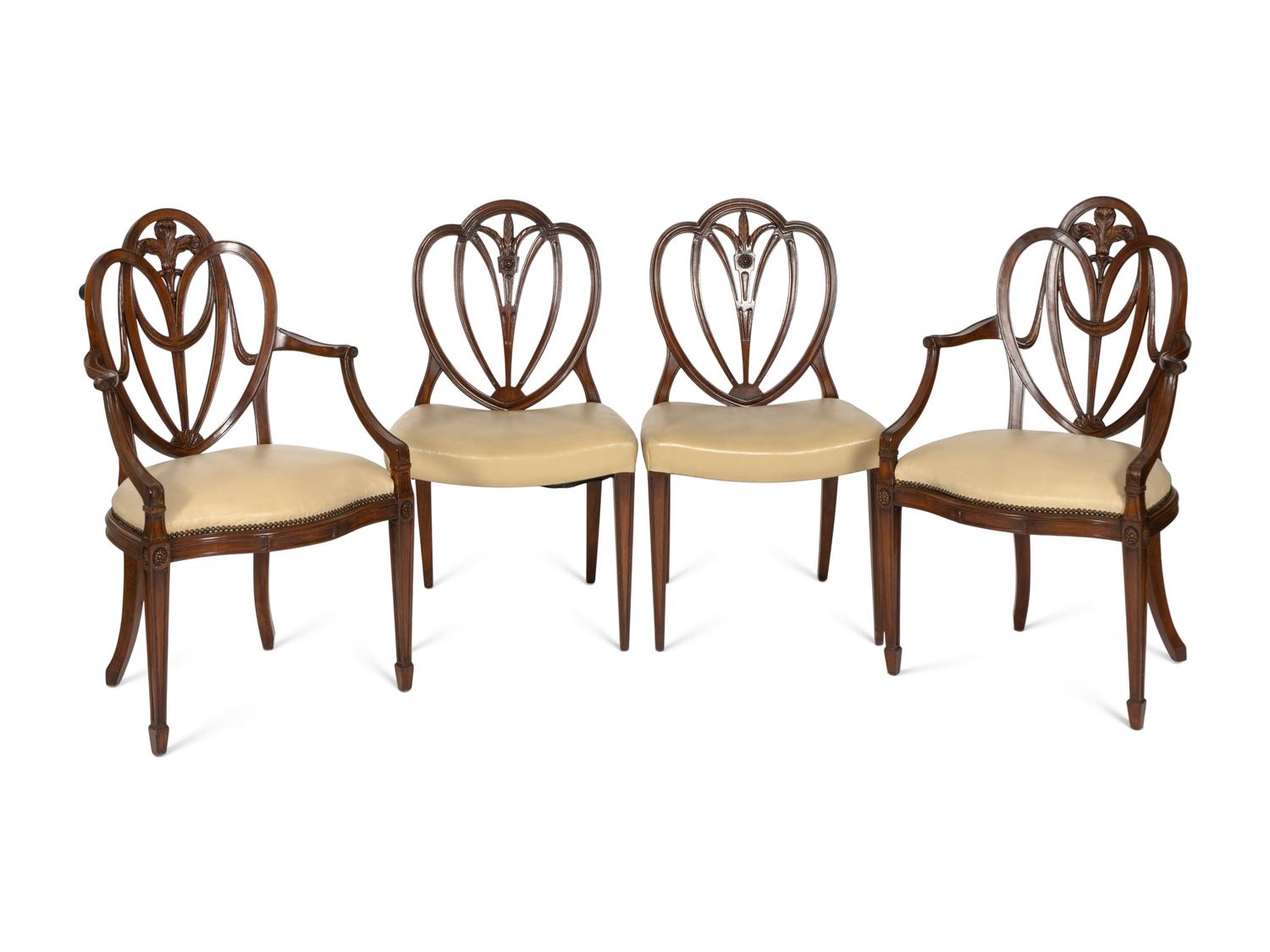 A Mahogany Dining Table and An Associated Set of Eight Mahogany Chairs