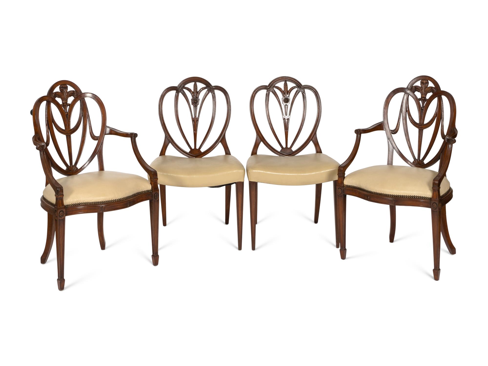 A Mahogany Dining Table and An Associated Set of Eight Mahogany Chairs