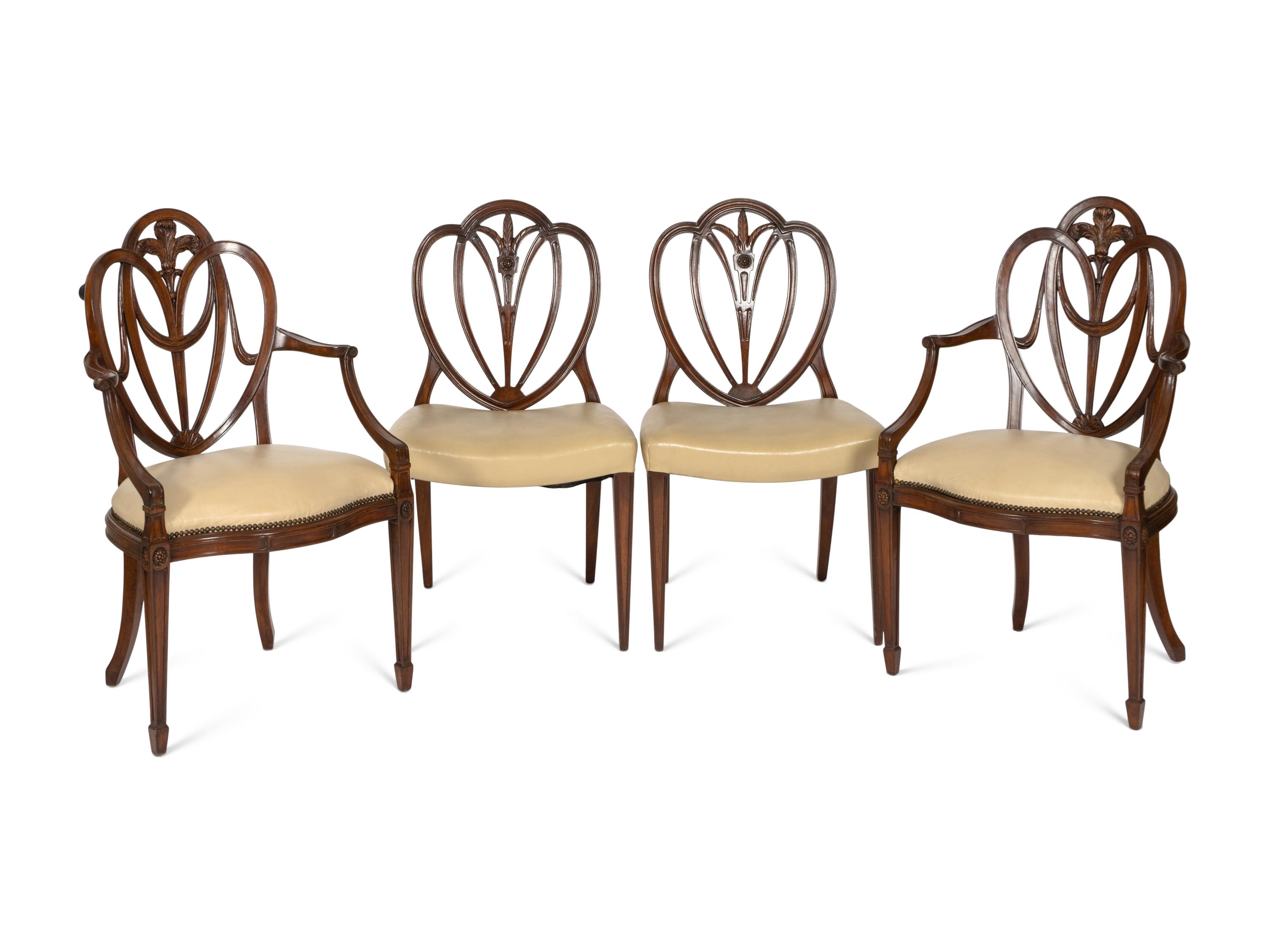 A Mahogany Dining Table and An Associated Set of Eight Mahogany Chairs