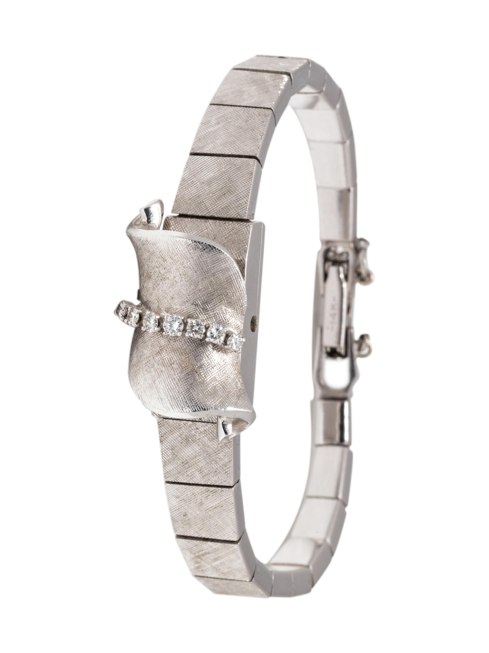 14K WHITE GOLD AND DIAMOND SURPRISE WRISTWATCH