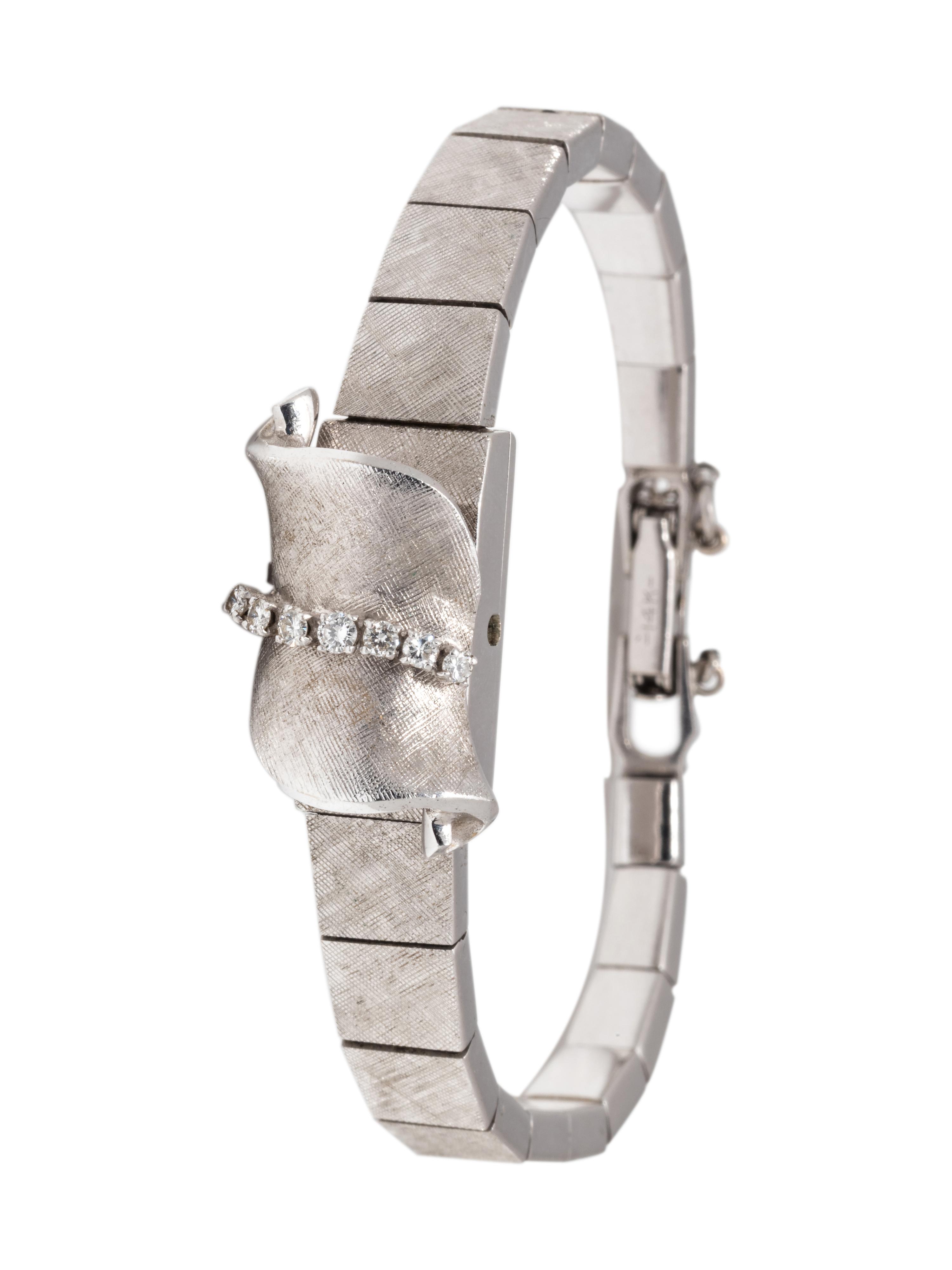 14K WHITE GOLD AND DIAMOND SURPRISE WRISTWATCH