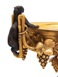 A Pair of Continental Gilt and Patinated Bronze Tazze