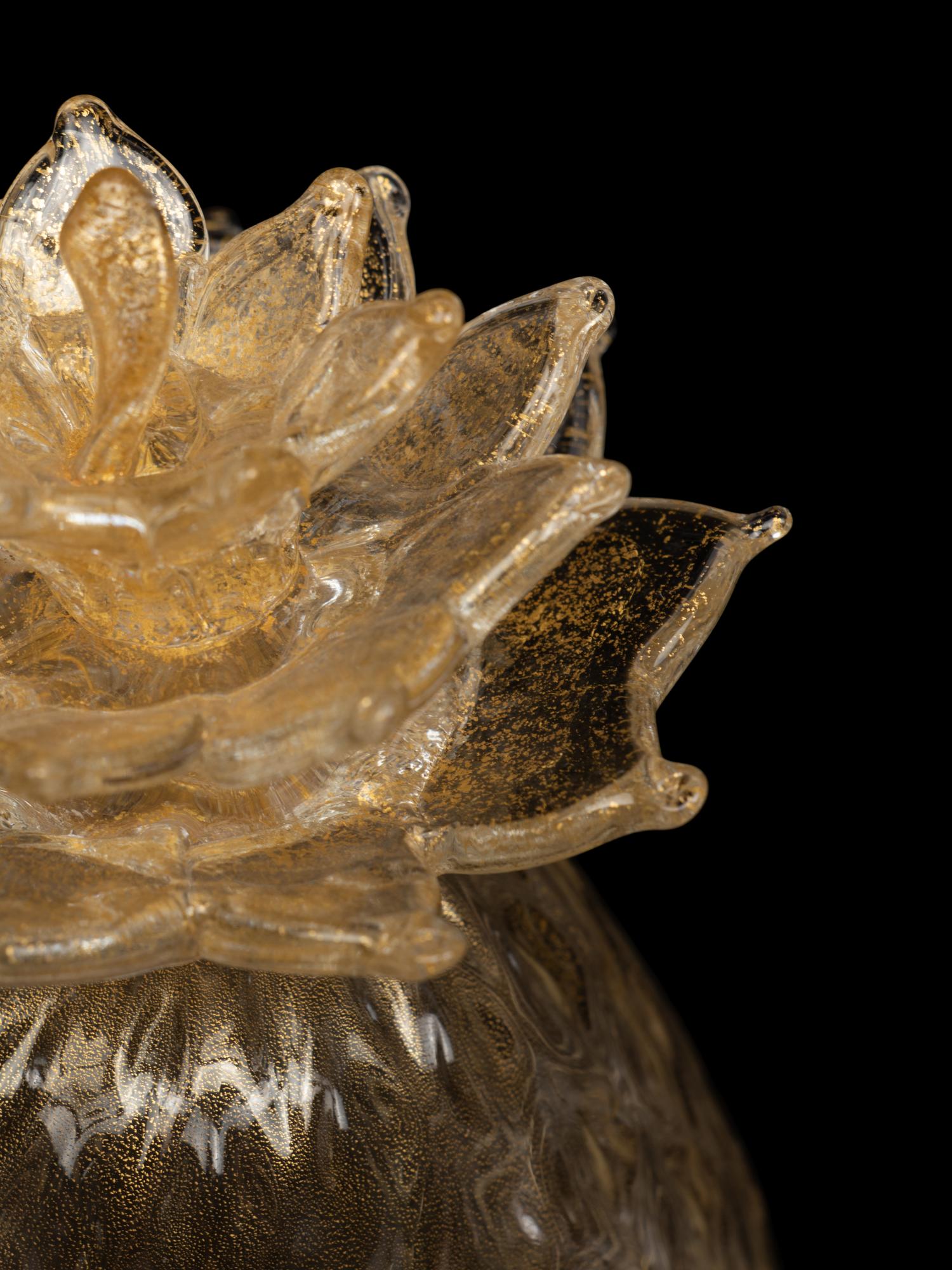 A Pair of Murano Glass Pineapple Ornaments