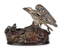 A J. and E. Stevens 'Eagle and Eaglets' Cast Iron Mechanical Bank