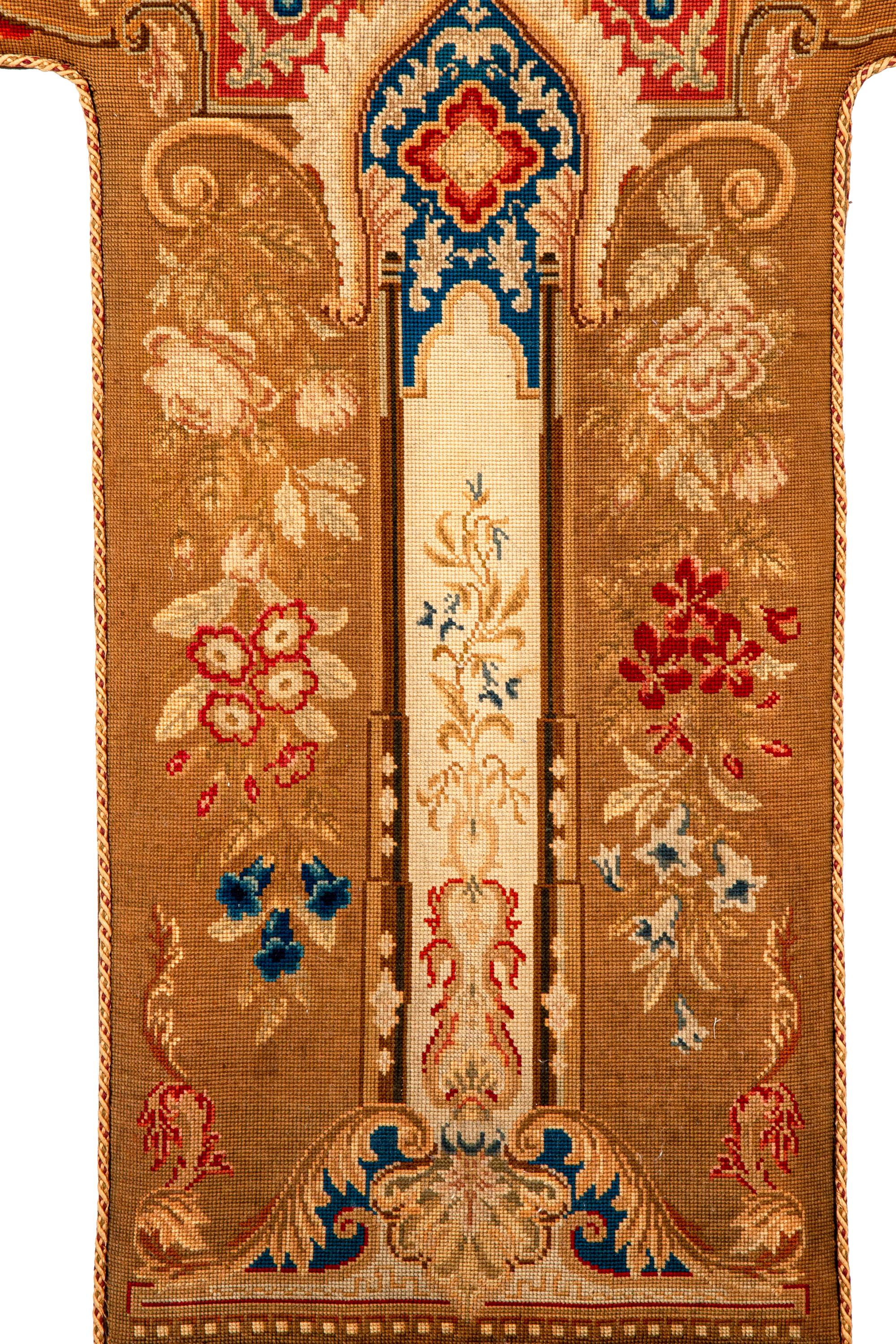 A Victorian Needlepoint-Upholstered Rosewood Prie-Dieu