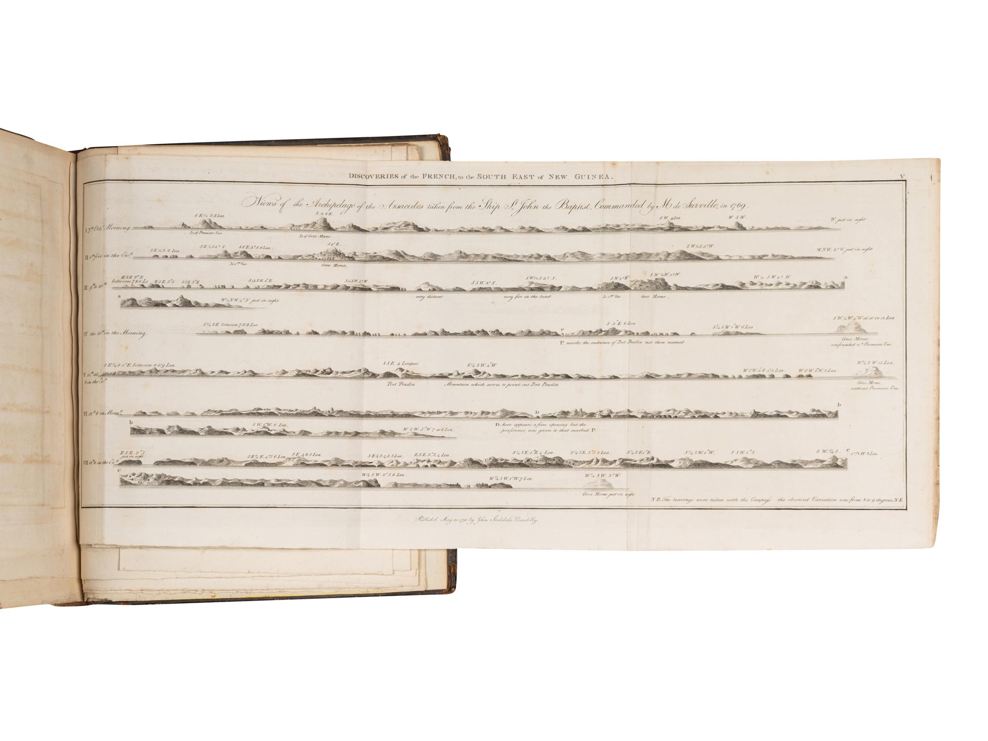 [EXPLORATION -- PACIFIC]. FLEURIEU, Charles Pierre Claret de, Comte (1738-1810). Discoveries of the French in 1768 and 1769, to the South-East of New Guinea … Translated from the French. London: John Stockdale, 1791.