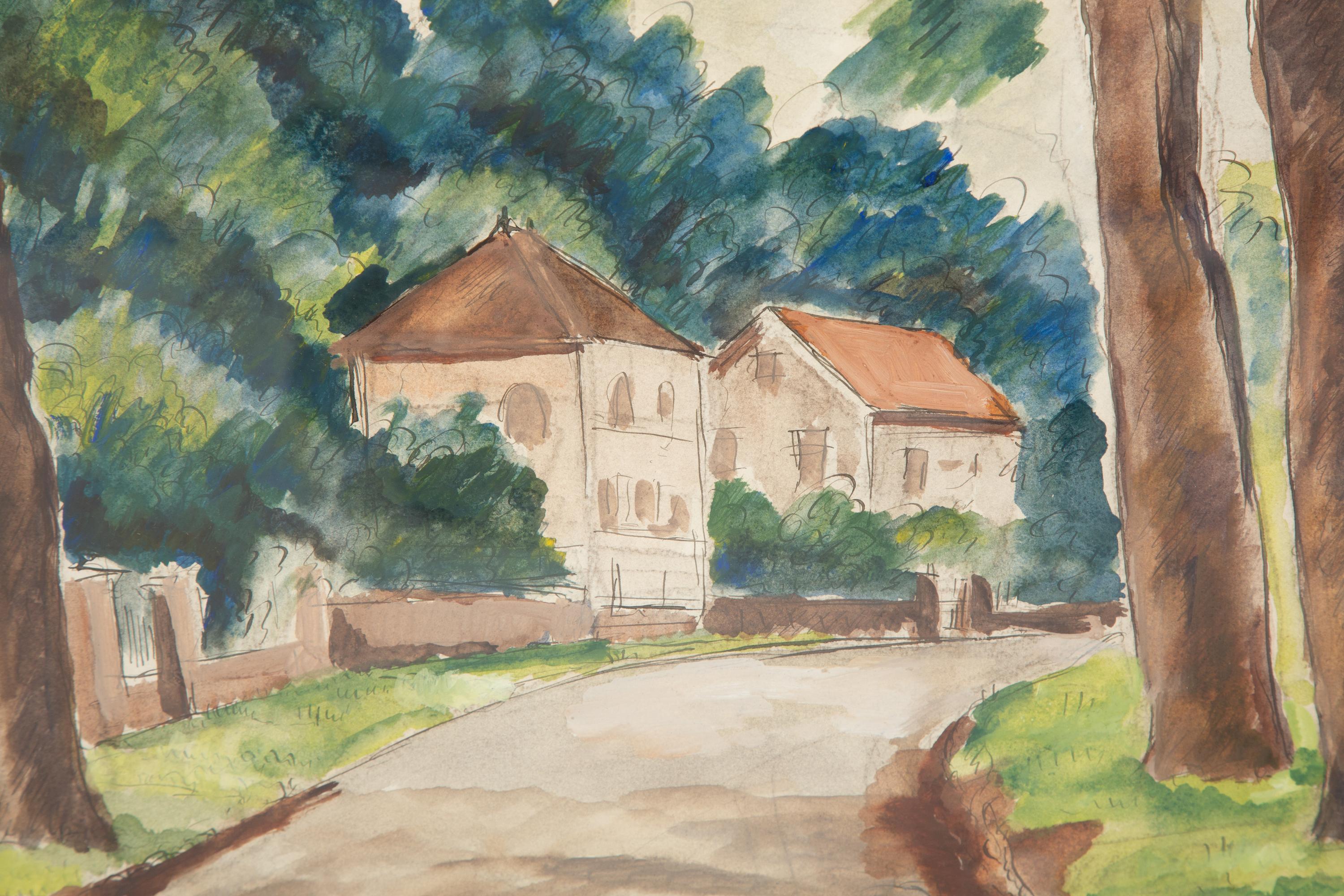 Rue bordée d'arbres
