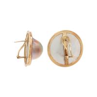 CULTURED BLISTER PEARL EARCLIPS