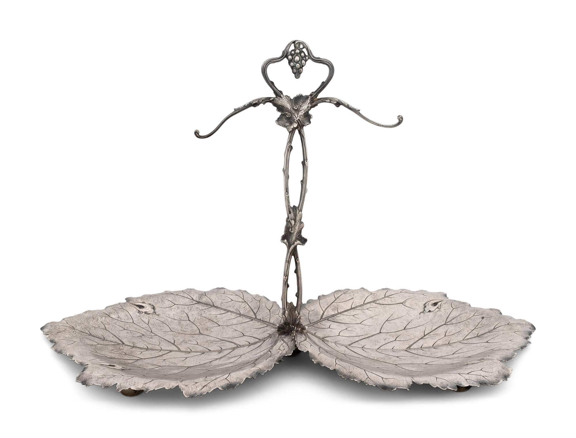 An American Silver Grape Dish