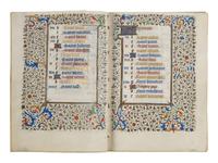 CIRCLE OF THE MASTER OF JEAN ROLIN II (active Paris, c. 1445–1465) A single quire of twelve leaves from a Book of Hours, calendar, in French, illuminated manuscript on parchment [France, Paris, c. 1450]