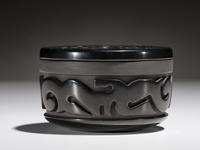 Lidded Blackware Pottery Container