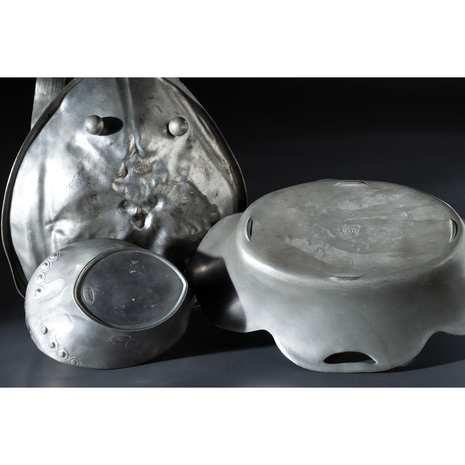 Three Jugendstil Pewter Baskets