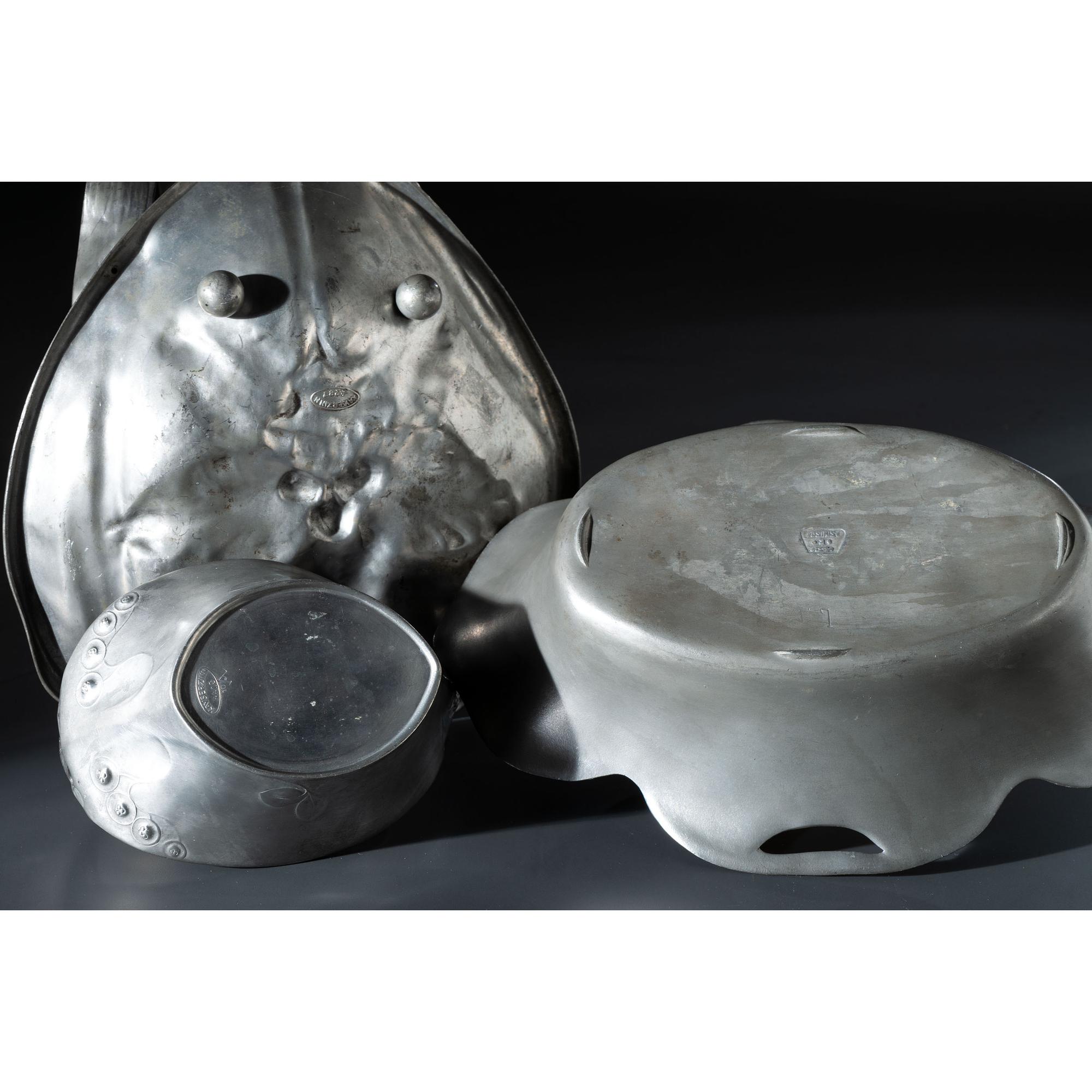 Three Jugendstil Pewter Baskets