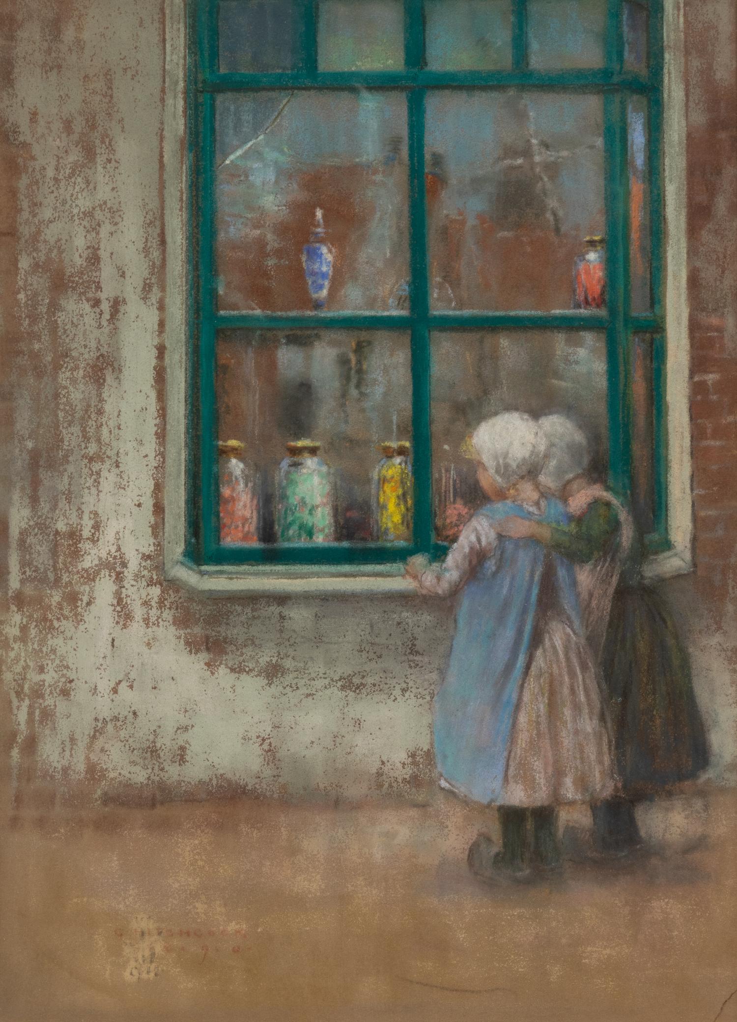 Two Children by a Shop Window