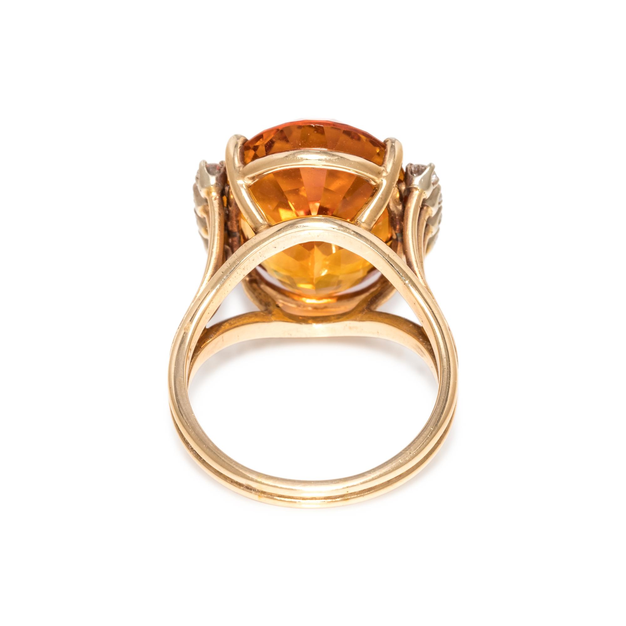 CITRINE AND DIAMOND RING