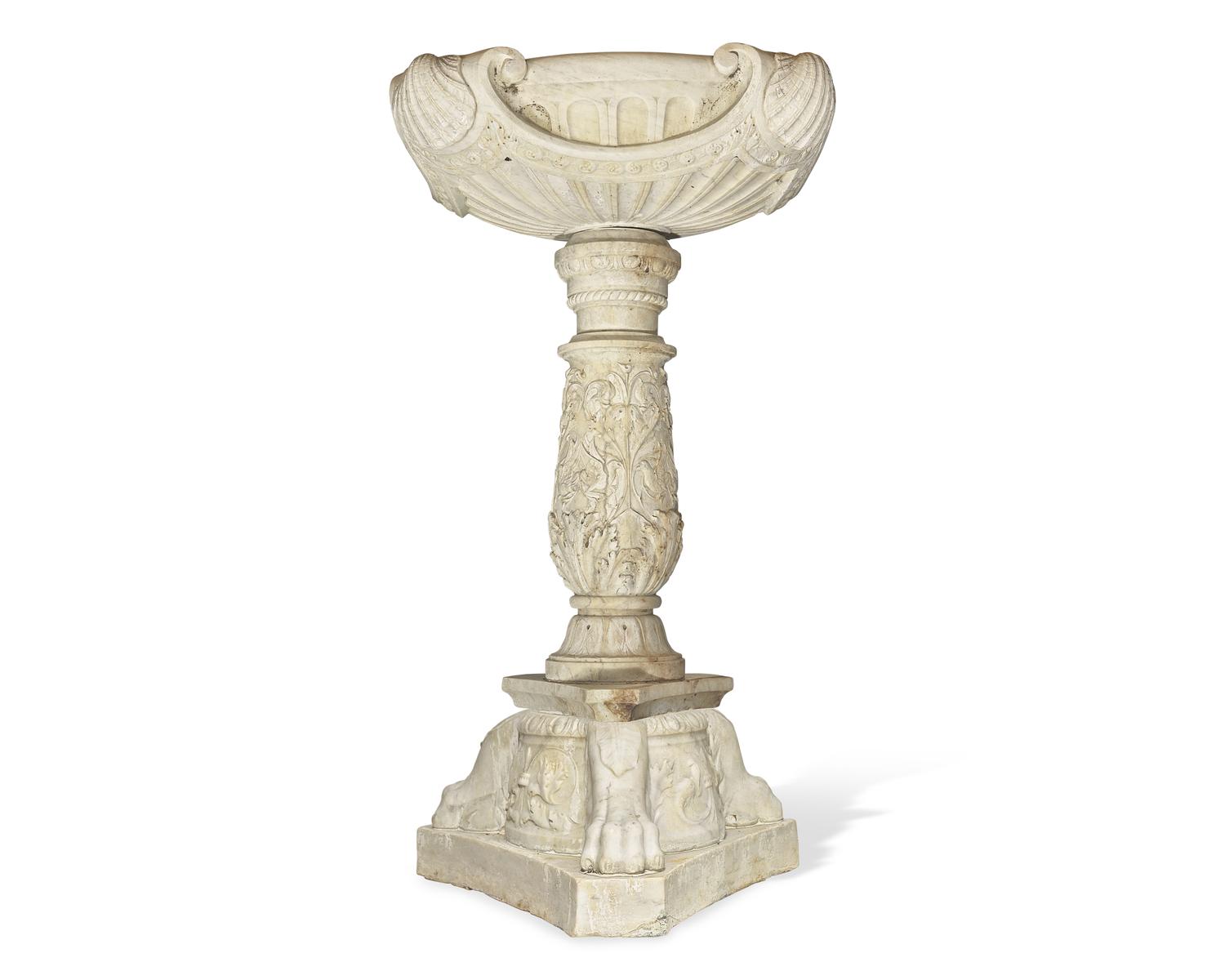 A Venetian carved marble fountain, probably 17th century