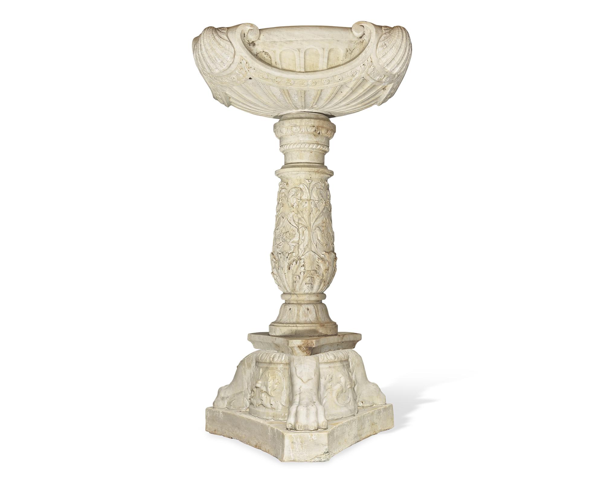 A Venetian carved marble fountain, probably 17th century