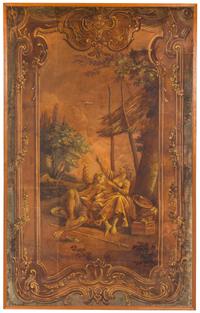 A Pair of Continental Painted Tapestry Cartoons