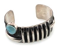 Navajo Sterling Silver and Turquoise Cuff Bracelet