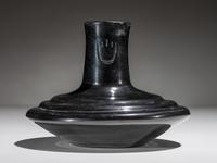 Blackware Pottery Vase, with Bear Paw Impression