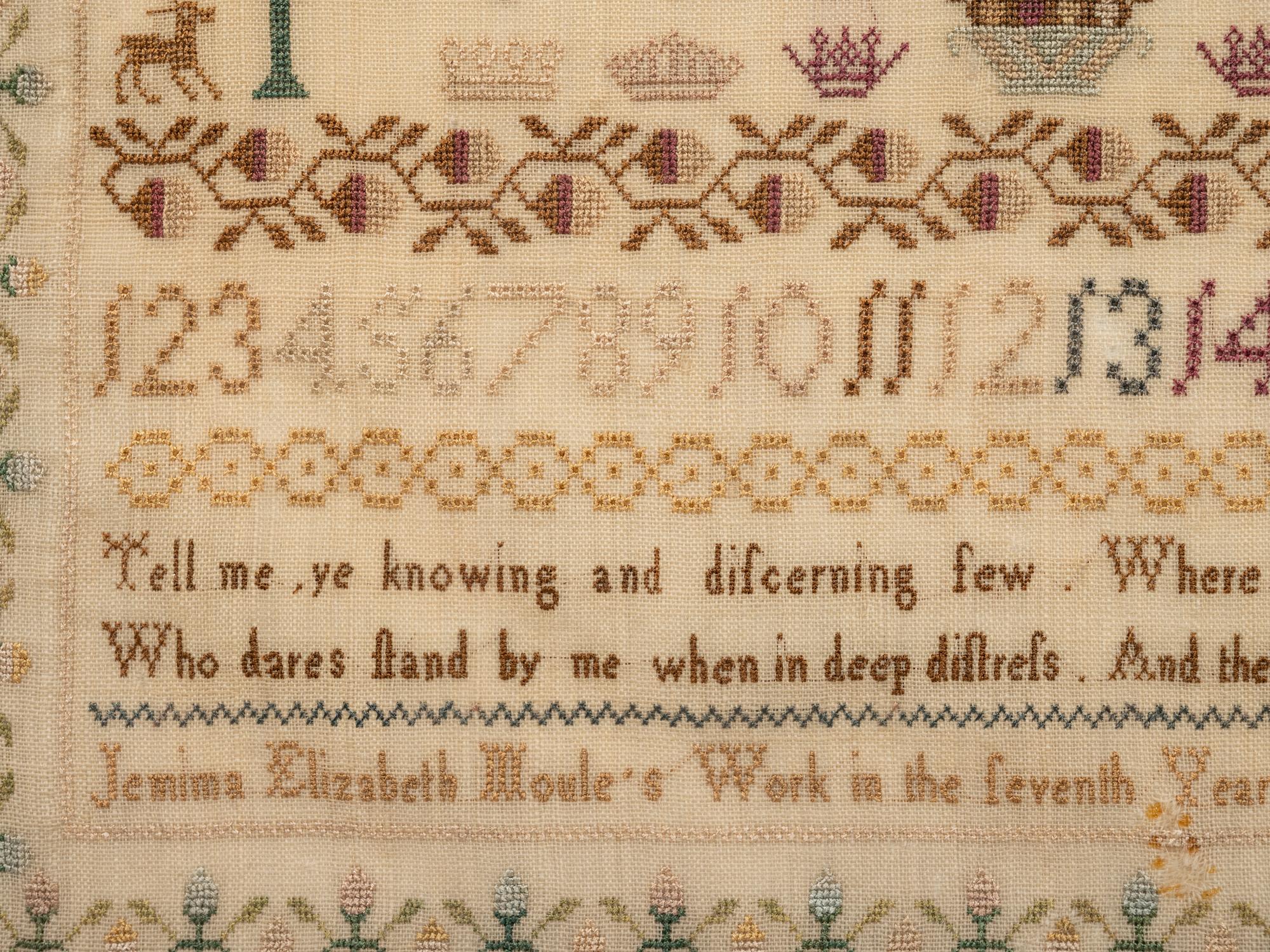 An English Needlepoint Embroidered Schoolgirl’s Sampler