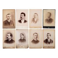 [EARLY PHOTOGRAPHY - PORTRAITURE]. A large group of over 240 portraits of men, primarily cabinet cards, comprising: