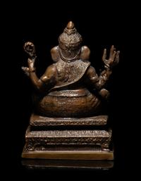 An Indian Cast Bronze Figure of a Ganesha