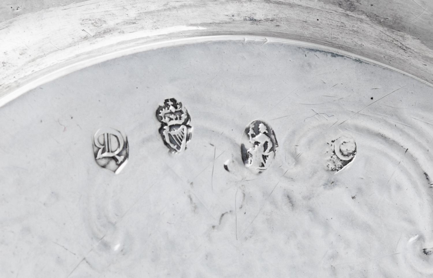 A Pair of Irish George II Silver Waiters, Erasmus Cope, Dublin, 1736, of quatrefoil form, chased throughout with scrolls and flowers, r
