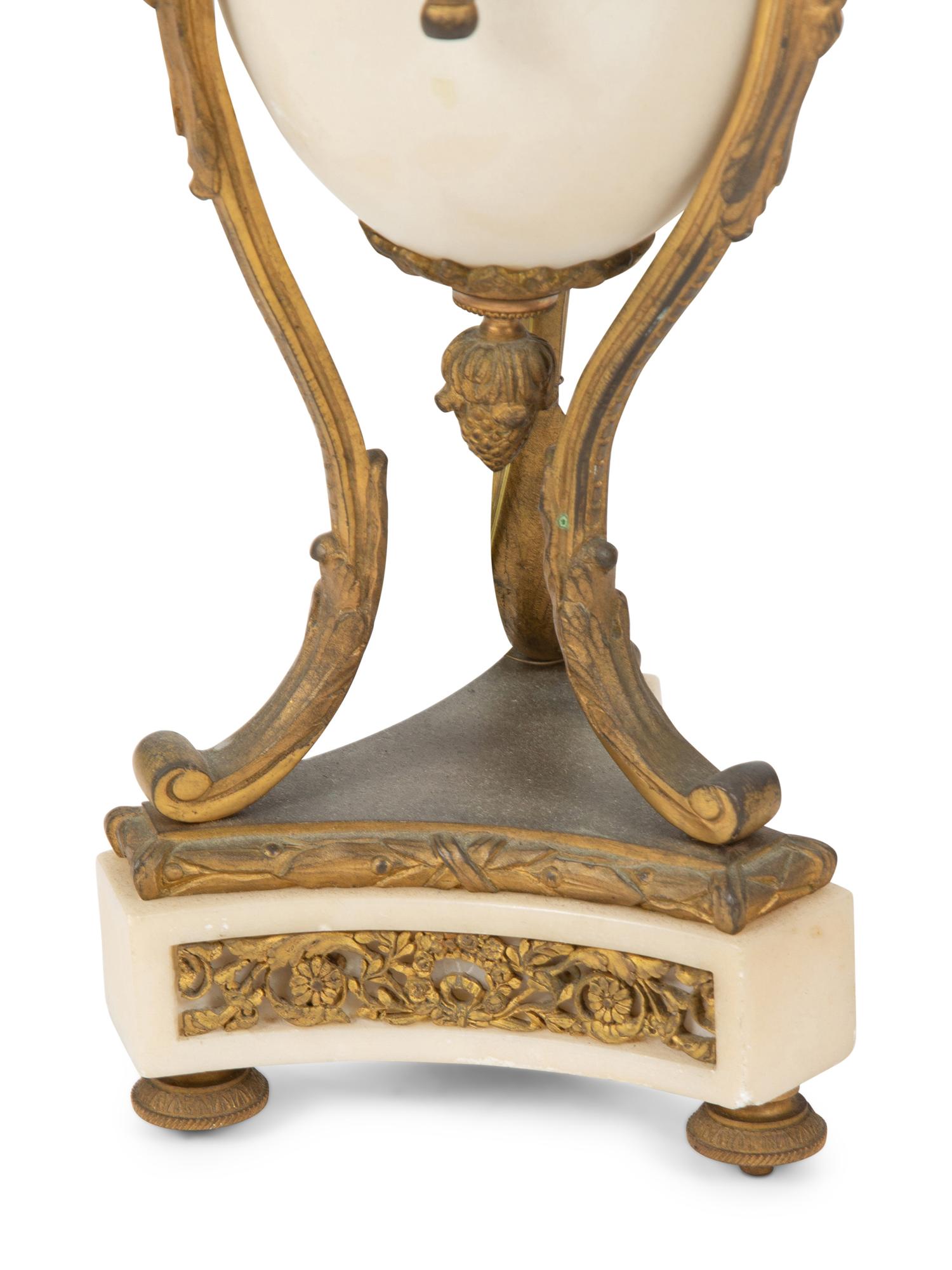 A Pair of Louis XVI Style Alabaster and Bronze Table Lamps — EARLY 20TH CENTURY