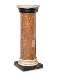 An Italian Scagliola and Marble Pedestal