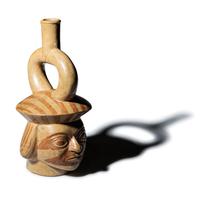 A Moche Portrait Head Vessel