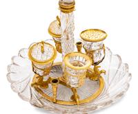 A Charles X Gilt Bronze Mounted Sulphide and Cut Glass Desk Stand