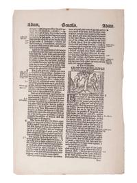 [BIBLE LEAVES - ENGLISH - 16TH CENTURY]. A group of 9 Bible leaves in English, comprising: