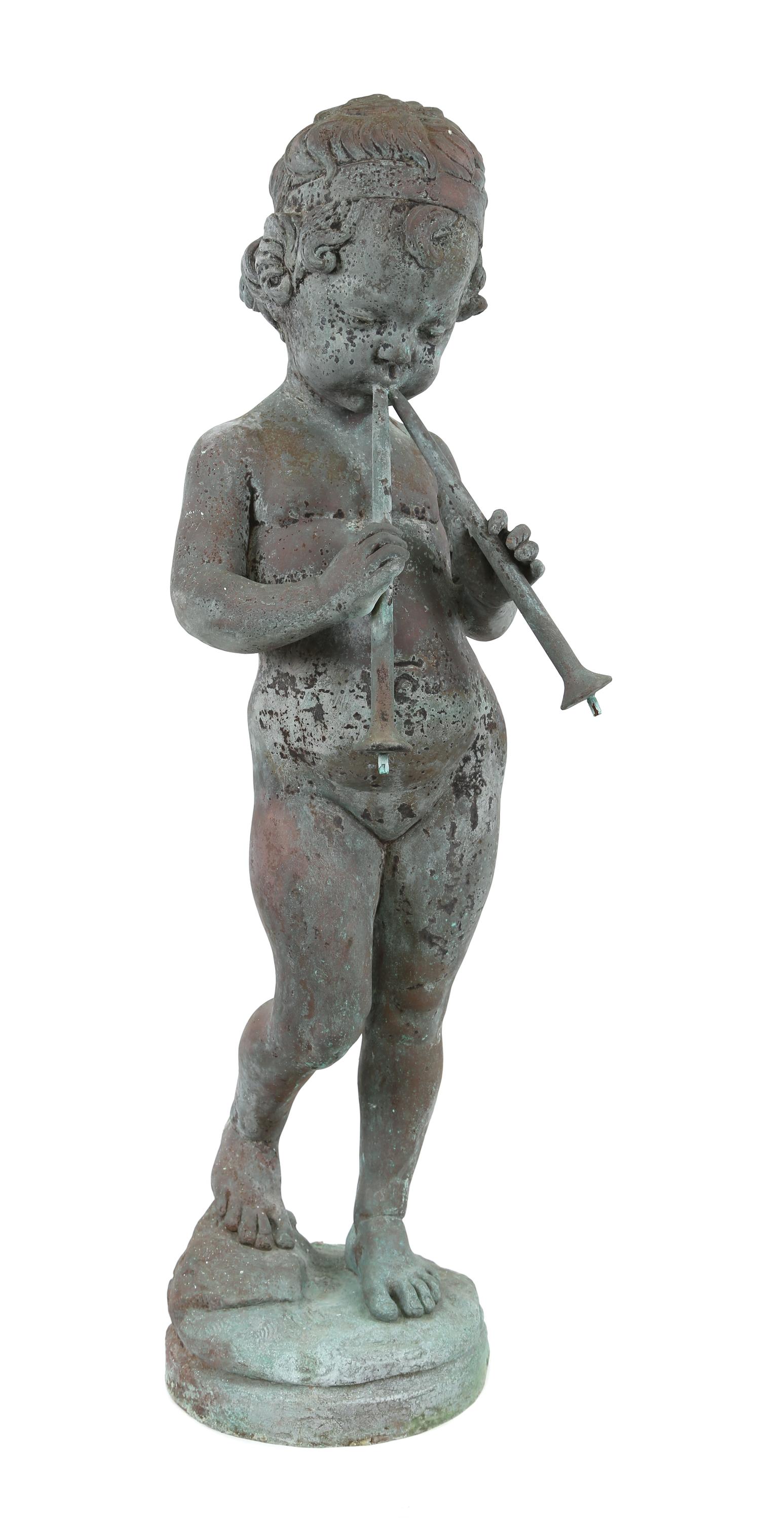 A Patinated Cast Metal Figure of Pan Height 32 1/2 inches. — 19TH CENTURY