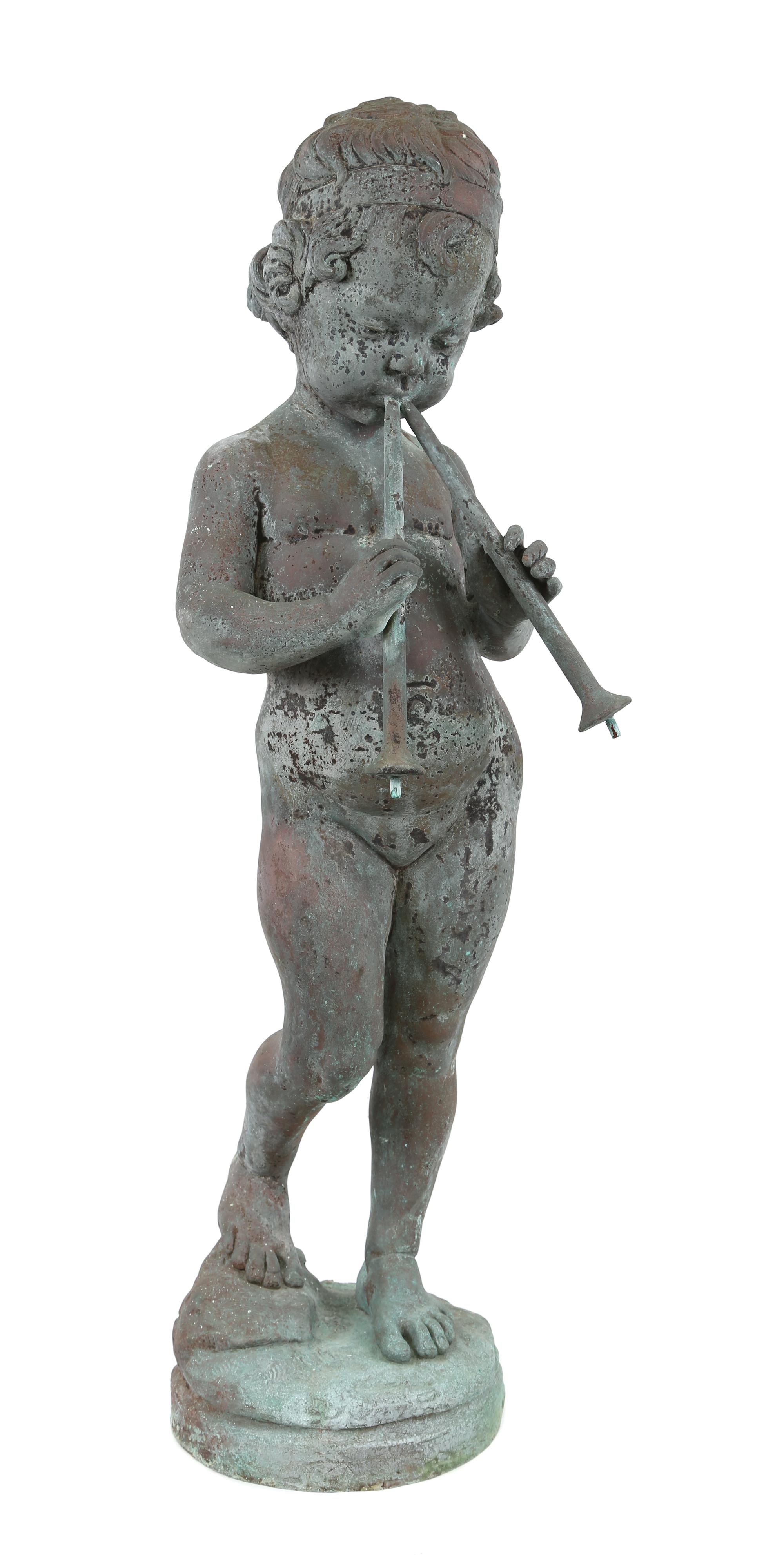A Patinated Cast Metal Figure of Pan Height 32 1/2 inches. — 19TH CENTURY
