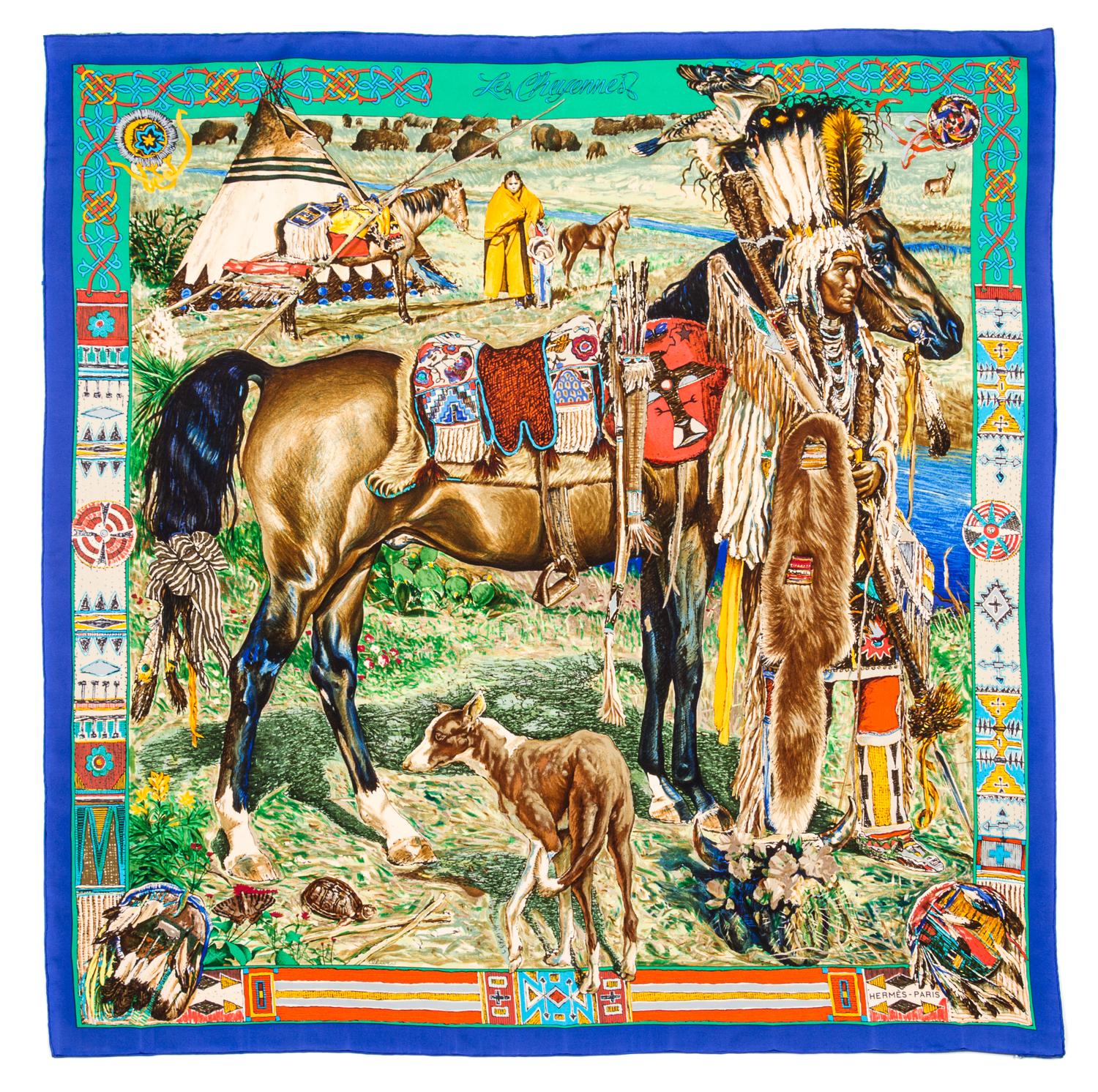 An Hermes 90cm Silk Scarf, 36"x36".