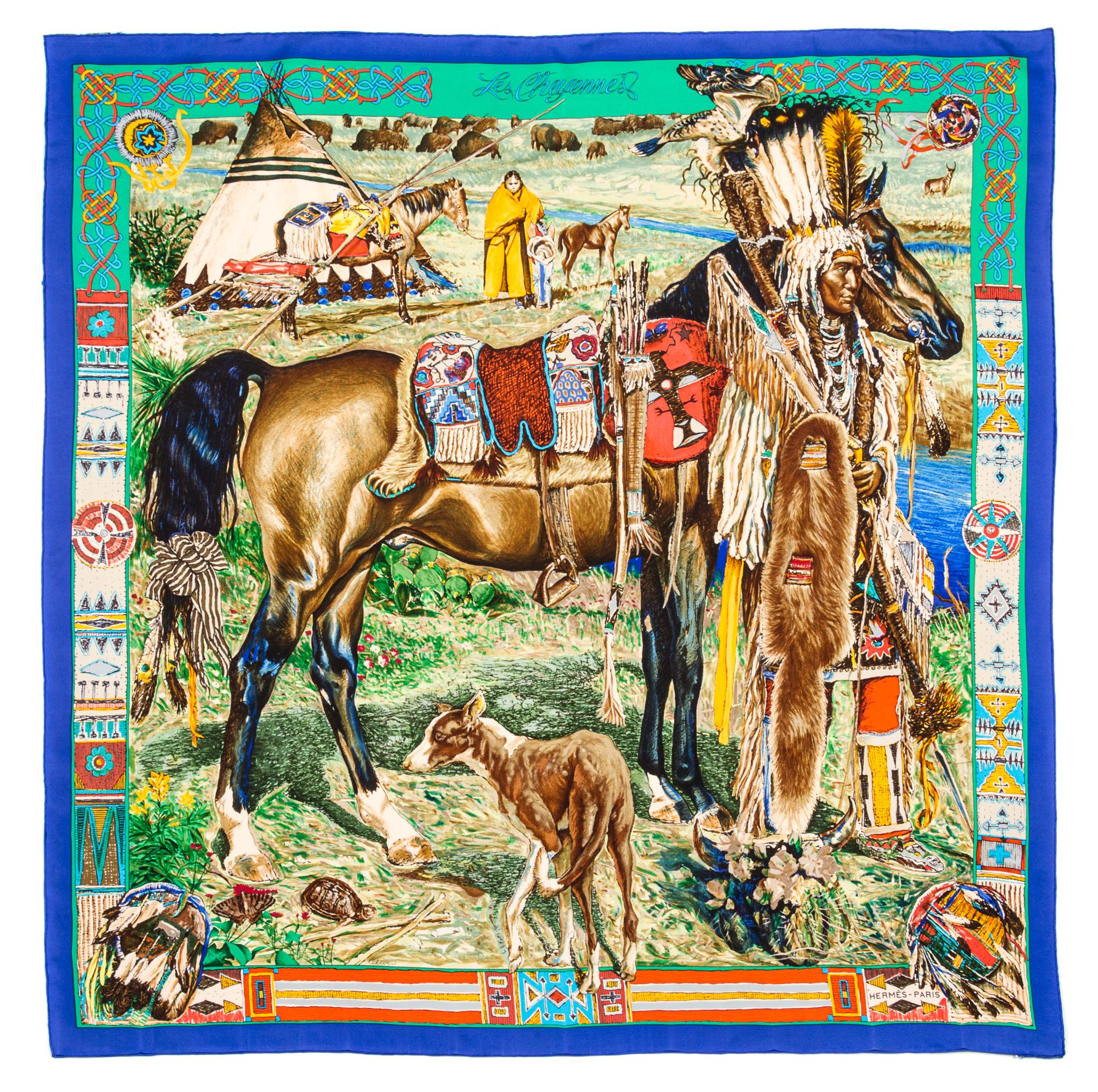 An Hermes 90cm Silk Scarf, 36"x36".