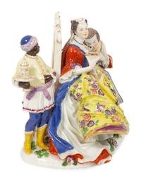 Meissen Porcelain Figural Group, The Hand Kiss