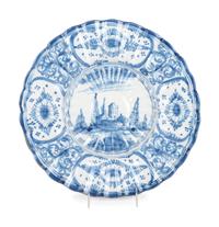 A Delft Style Blue and White Glazed Earthenware Charger